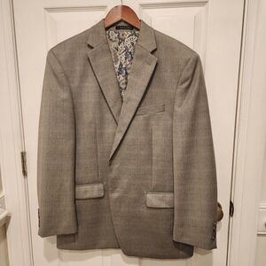 Lauren Ralph Lauren Blazer Mens 42R Gray Plaid Two Button Front Sport Coat